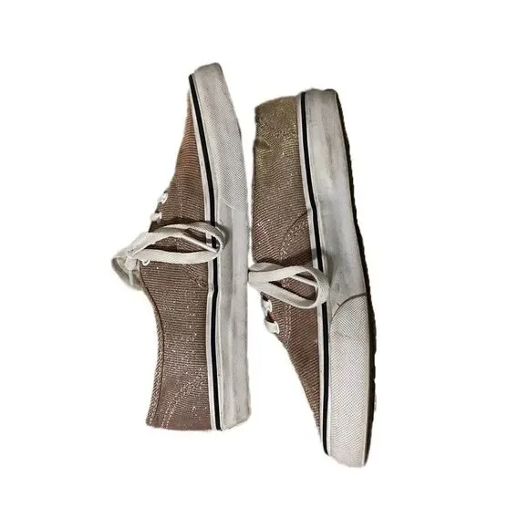 Vans 6 youth gold sparkly sneakers skateboard GUC - Picture 7 of 11